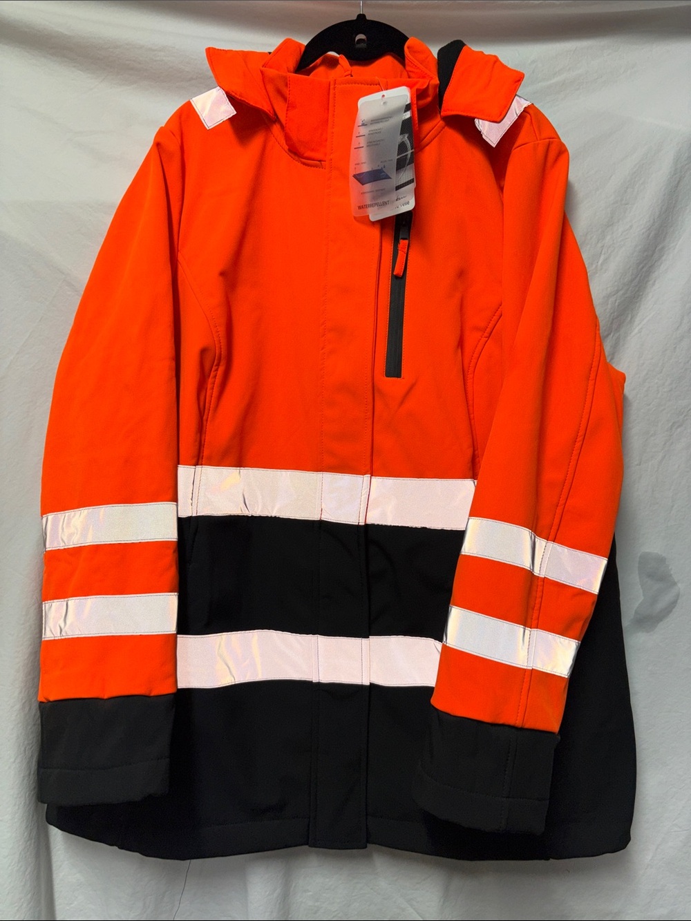 Ulla Popken 16/18 Orange and Black Water-Repellent reflective Jacket #0072
